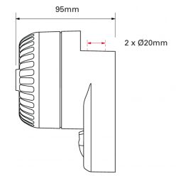 RoLP LX Wall kombinerat larmdon från ACS Nordic - 2D